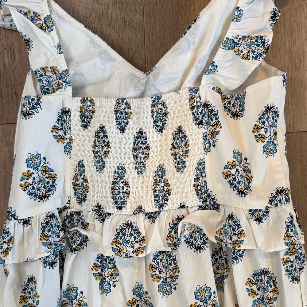 A-Line Maxi White and Blue Women’s Maxi Dress with pockets by J. Crew - Picture 13 of 15